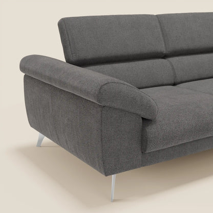 Donatello divano con sedute allungabili braccioli contenitore e poggiatesta reclinabili in tessuto smacchiabile T23 antracite