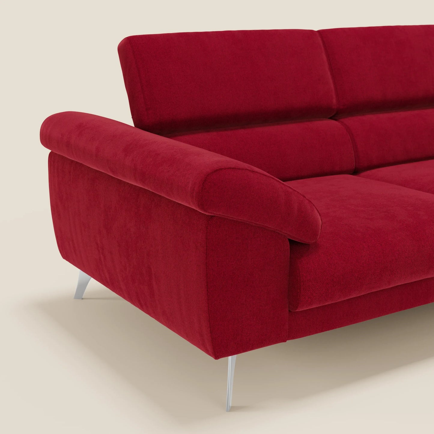 Donatello divano con sedute allungabili braccioli contenitore e poggiatesta reclinabili in tessuto smacchiabile T23 bordeaux