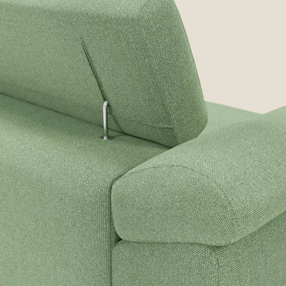 Donatello divano con sedute allungabili braccioli contenitore e poggiatesta reclinabili in tessuto smacchiabile T23 menta