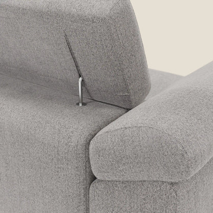 Donatello Divano angolare con sedute scorrevoli braccioli contenitore e poggiatesta in tessuto morbido smacchiabile T23 grigio