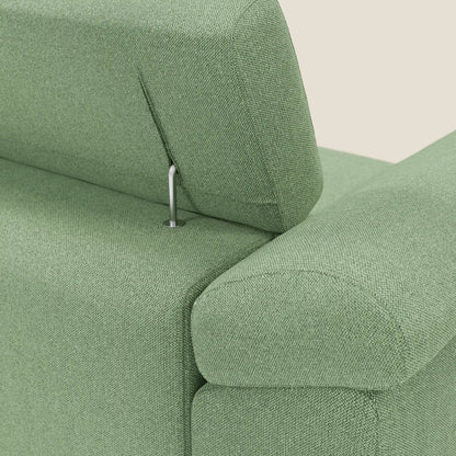 Donatello Divano angolare con sedute scorrevoli braccioli contenitore e poggiatesta in tessuto morbido smacchiabile T23 menta