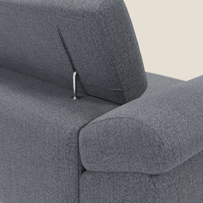 Donatello divano con sedute allungabili braccioli contenitore e poggiatesta reclinabili in tessuto smacchiabile T23 blu grafite