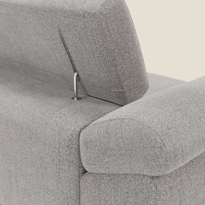 Donatello divano con sedute allungabili braccioli contenitore e poggiatesta reclinabili in tessuto smacchiabile T23 grigio