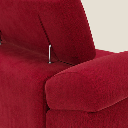 Donatello divano con 3 sedute allungabili braccioli contenitore e poggiatesta reclinabili in tessuto smacchiabile T23 bordeaux