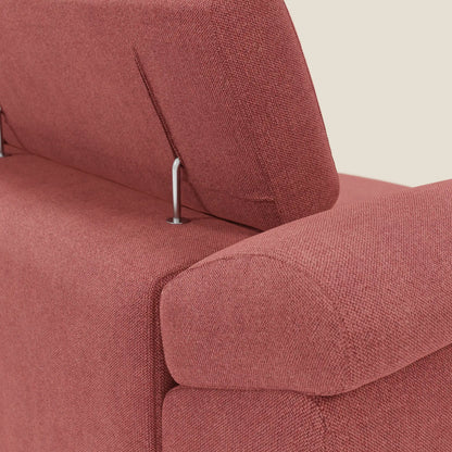 Donatello divano con 3 sedute allungabili braccioli contenitore e poggiatesta reclinabili in tessuto smacchiabile T23 rosso ciliegia