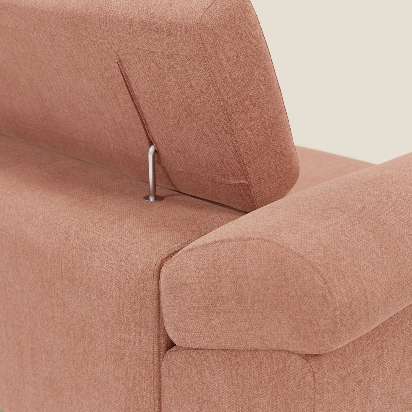 Donatello divano con sedute allungabili braccioli contenitore e poggiatesta reclinabili in tessuto smacchiabile T23 pesca