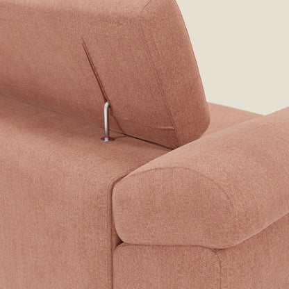 Donatello divano con sedute allungabili braccioli contenitore e poggiatesta reclinabili in tessuto smacchiabile T23 pesca