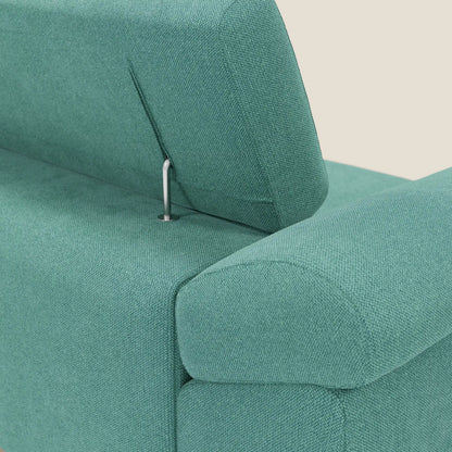 Donatello divano con sedute allungabili braccioli contenitore e poggiatesta reclinabili in tessuto smacchiabile T23 verde acqua