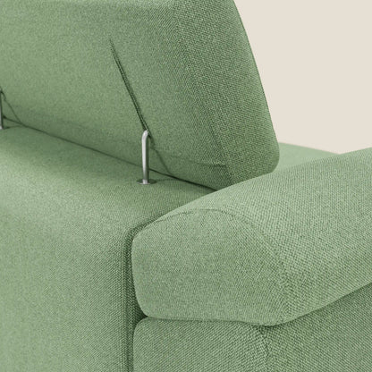 Donatello divano con 3 sedute allungabili braccioli contenitore e poggiatesta reclinabili in tessuto smacchiabile T23 menta