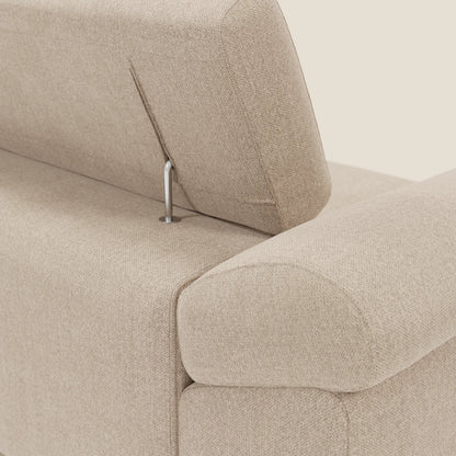 Donatello divano con sedute allungabili braccioli contenitore e poggiatesta reclinabili in tessuto smacchiabile T23 beige