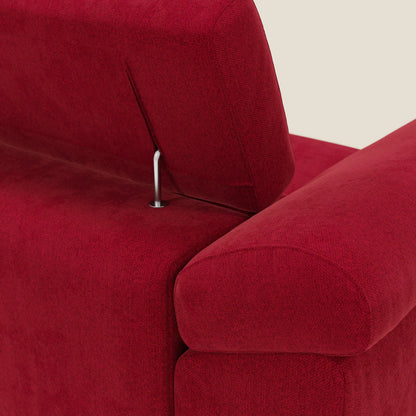 Donatello Divano angolare con sedute scorrevoli braccioli contenitore e poggiatesta in tessuto morbido smacchiabile T23 bordeaux