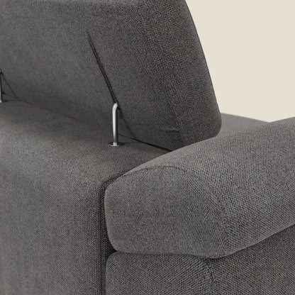 Donatello divano con 3 sedute allungabili braccioli contenitore e poggiatesta reclinabili in tessuto smacchiabile T23 antracite