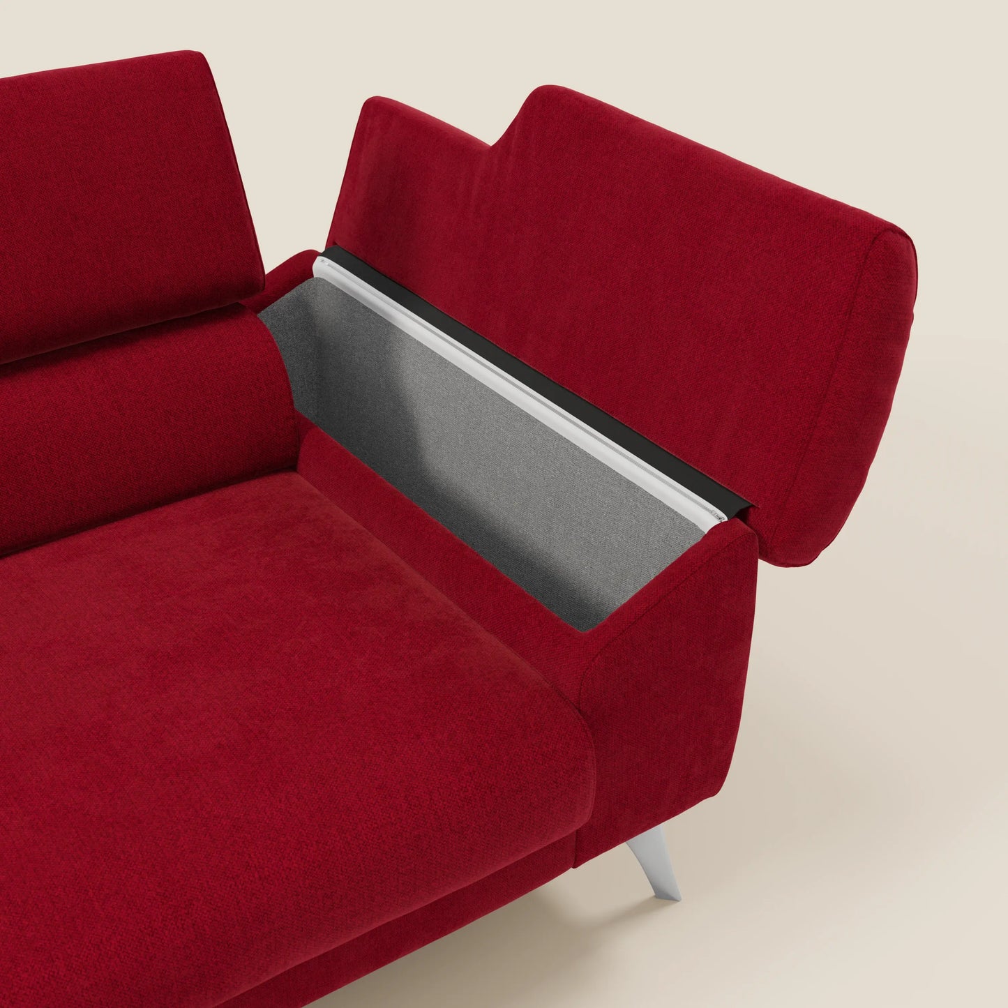 Donatello divano con sedute allungabili braccioli contenitore e poggiatesta reclinabili in tessuto smacchiabile T23 bordeaux