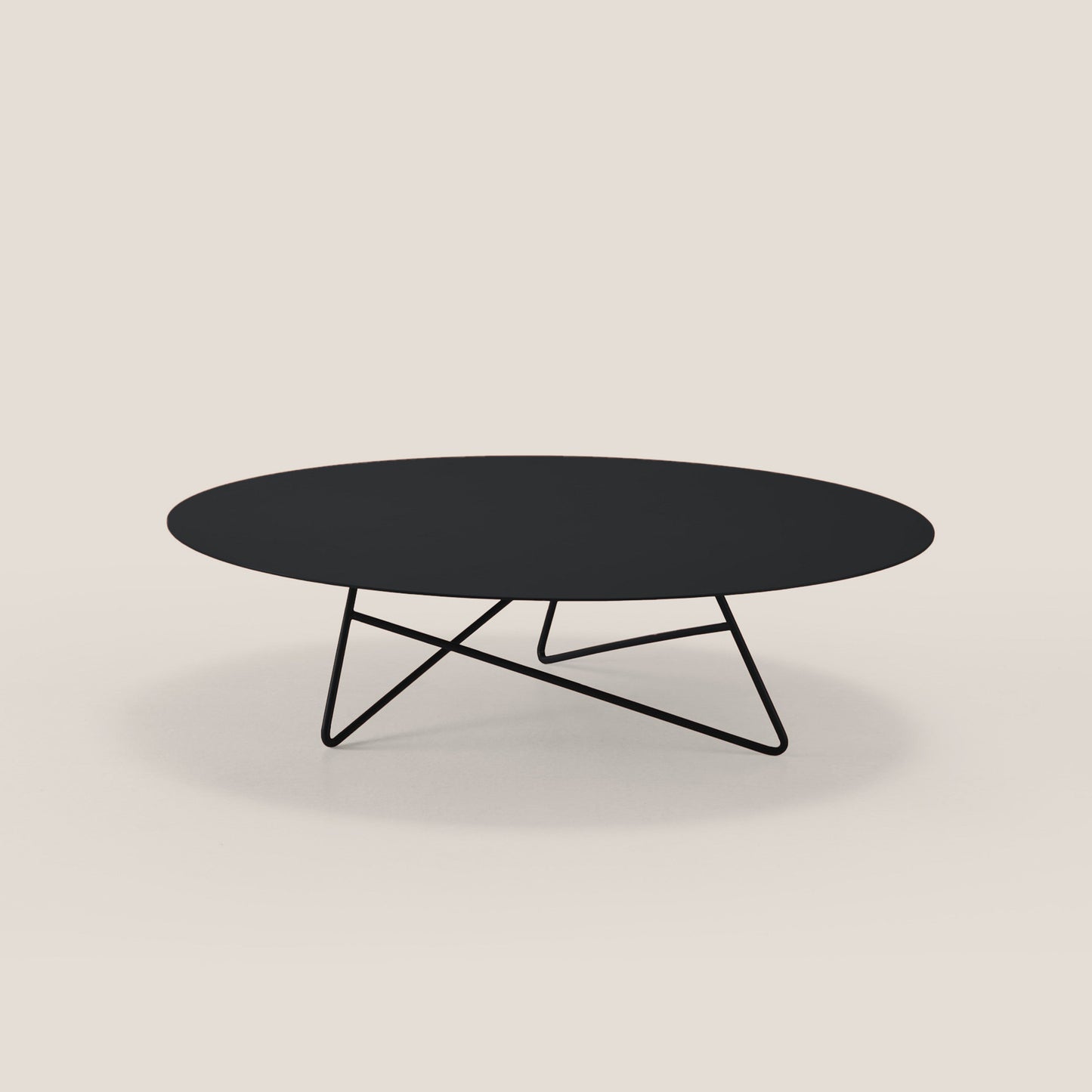 Ermione tavolino basso rotondo da salotto in metallo h25 nero