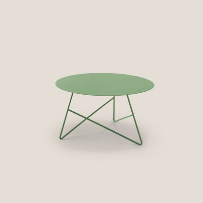 Ermione tavolino rotondo da salotto in metallo h35 oliva