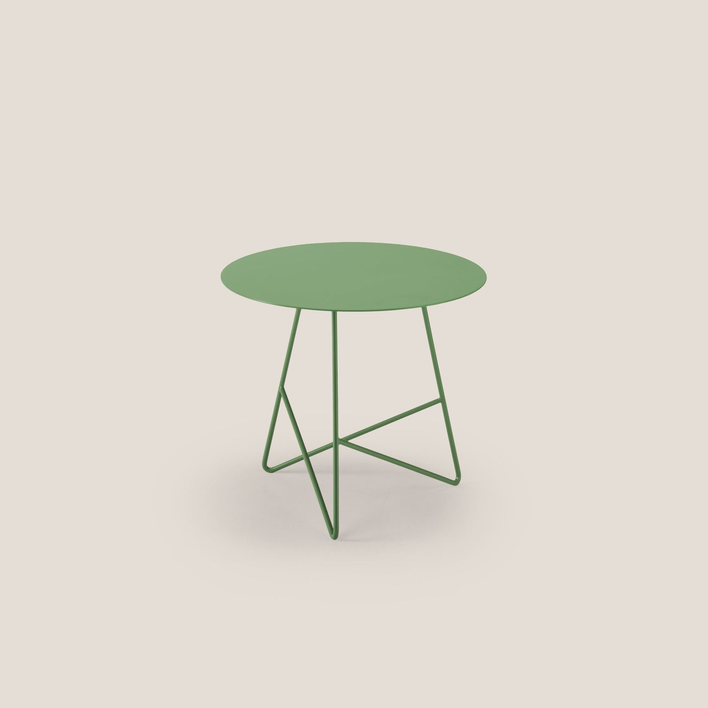 Ermione tavolino rotondo da salotto in metallo h44 oliva