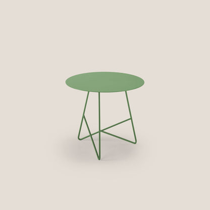 Ermione tavolino rotondo da salotto in metallo h44 oliva