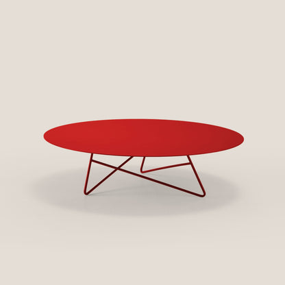 Ermione tavolino basso rotondo da salotto in metallo h25 papavero