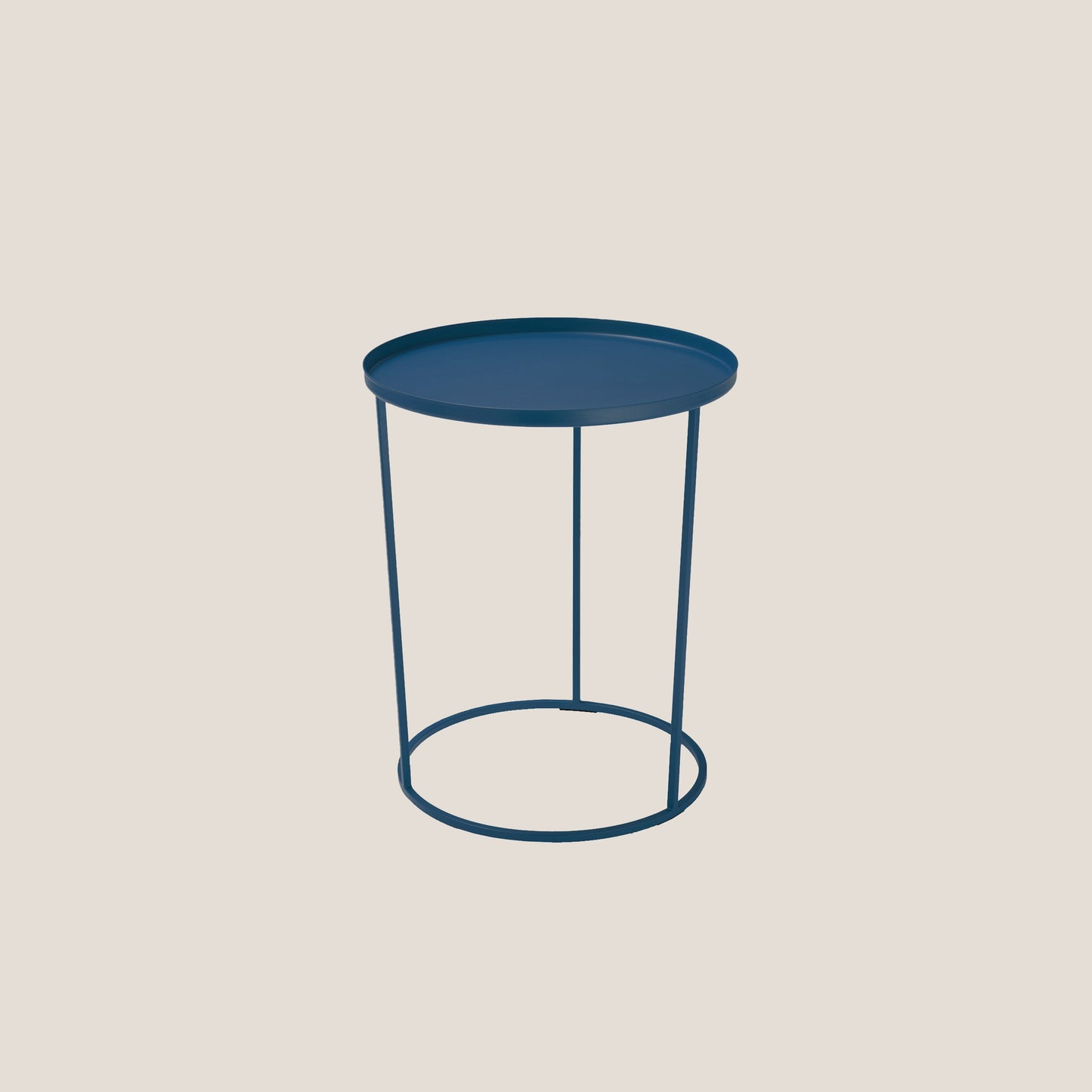 Costance tavolino rotondo con vassoio da salotto in metallo petrolio