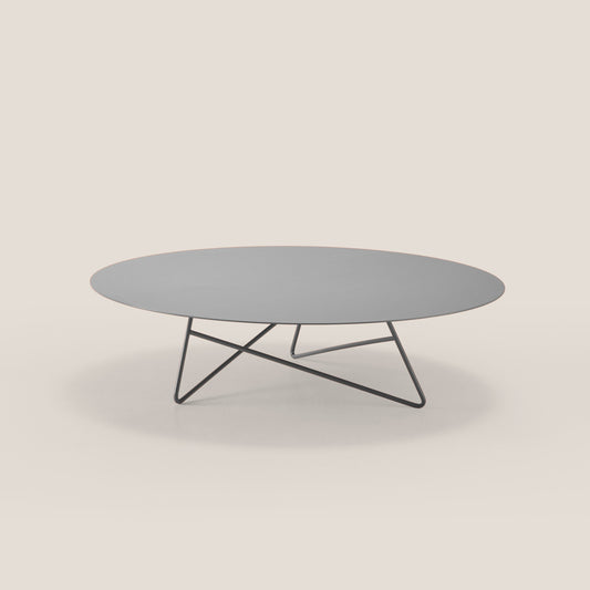 Ermione tavolino basso rotondo da salotto in metallo h25 pioggia