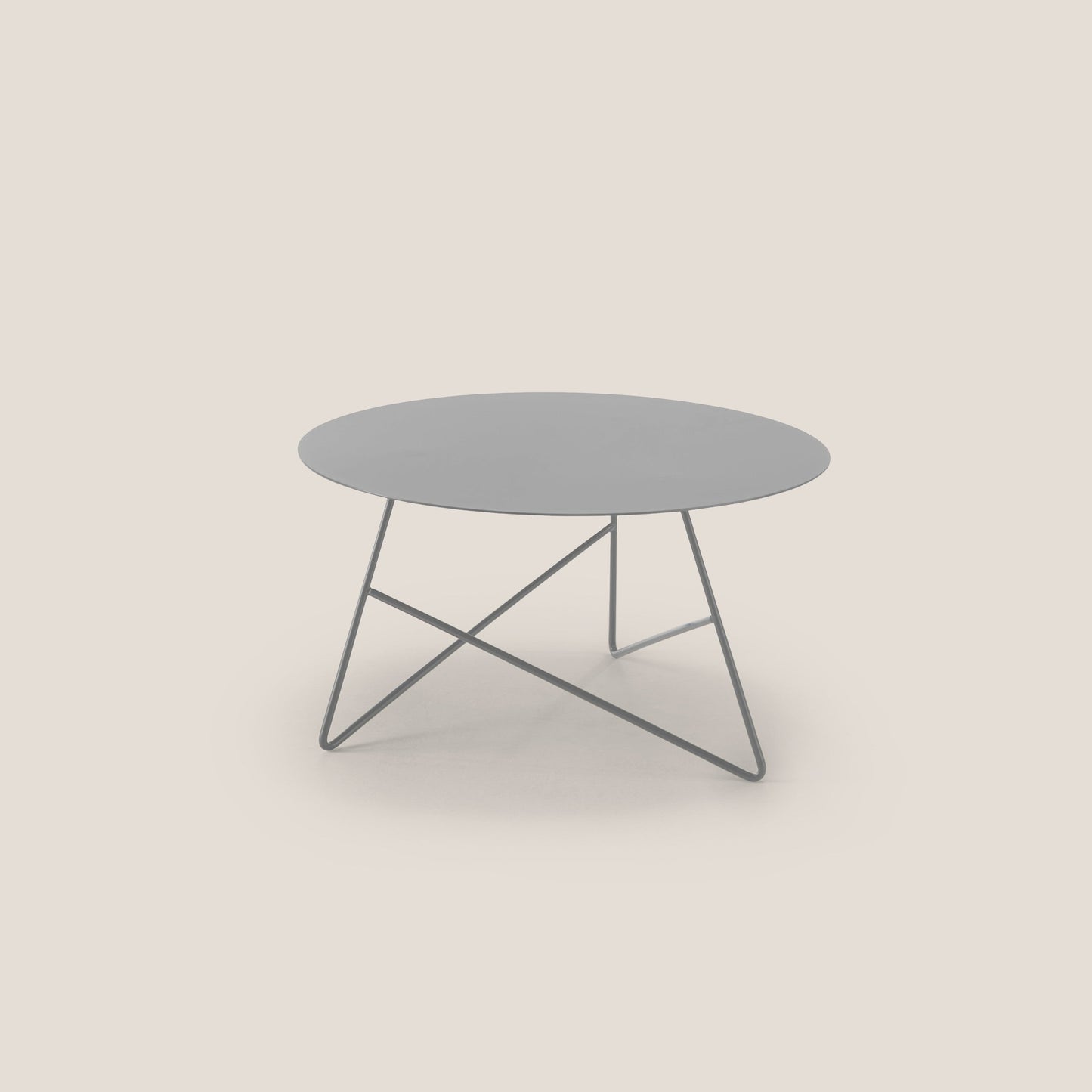 Ermione tavolino rotondo da salotto in metallo h35 pioggia