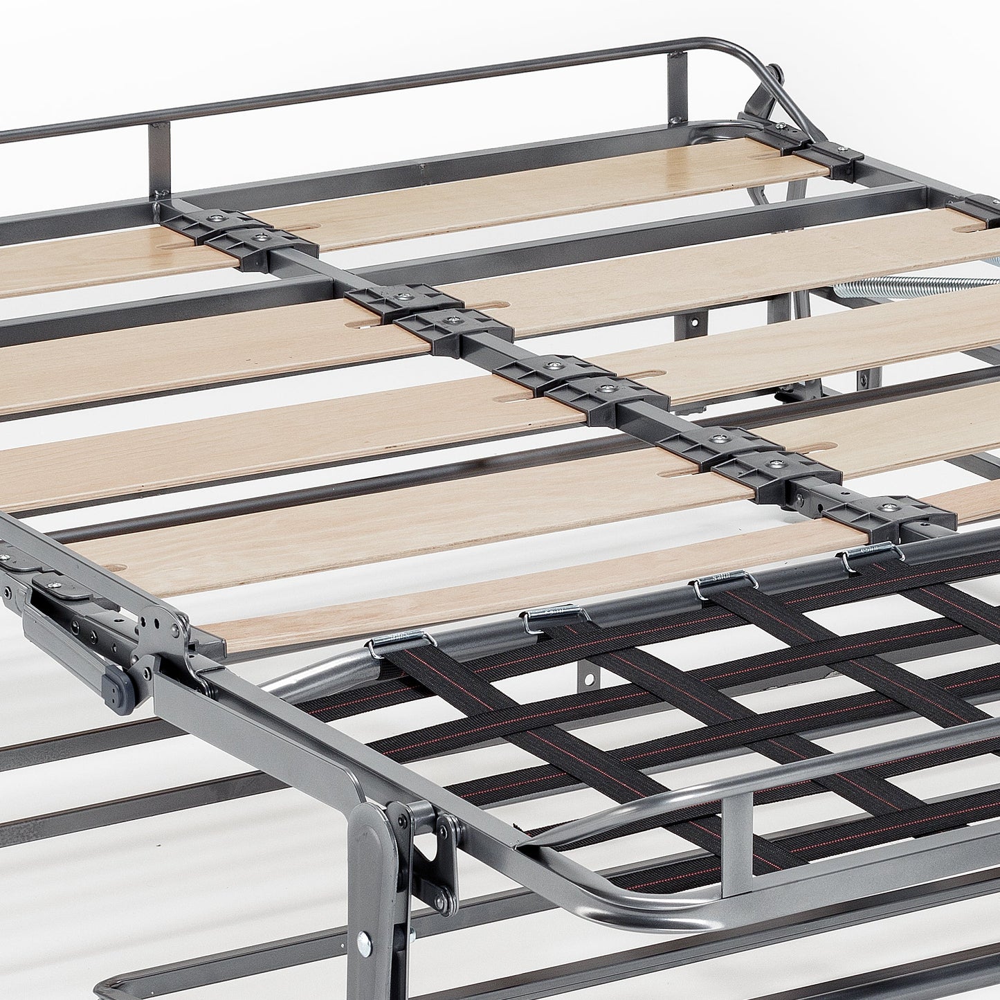 Edgar divano letto 180cm (mat. 140x197cm) con RETE A DOGHE in tessuto felis impermeabile T03 azzurro