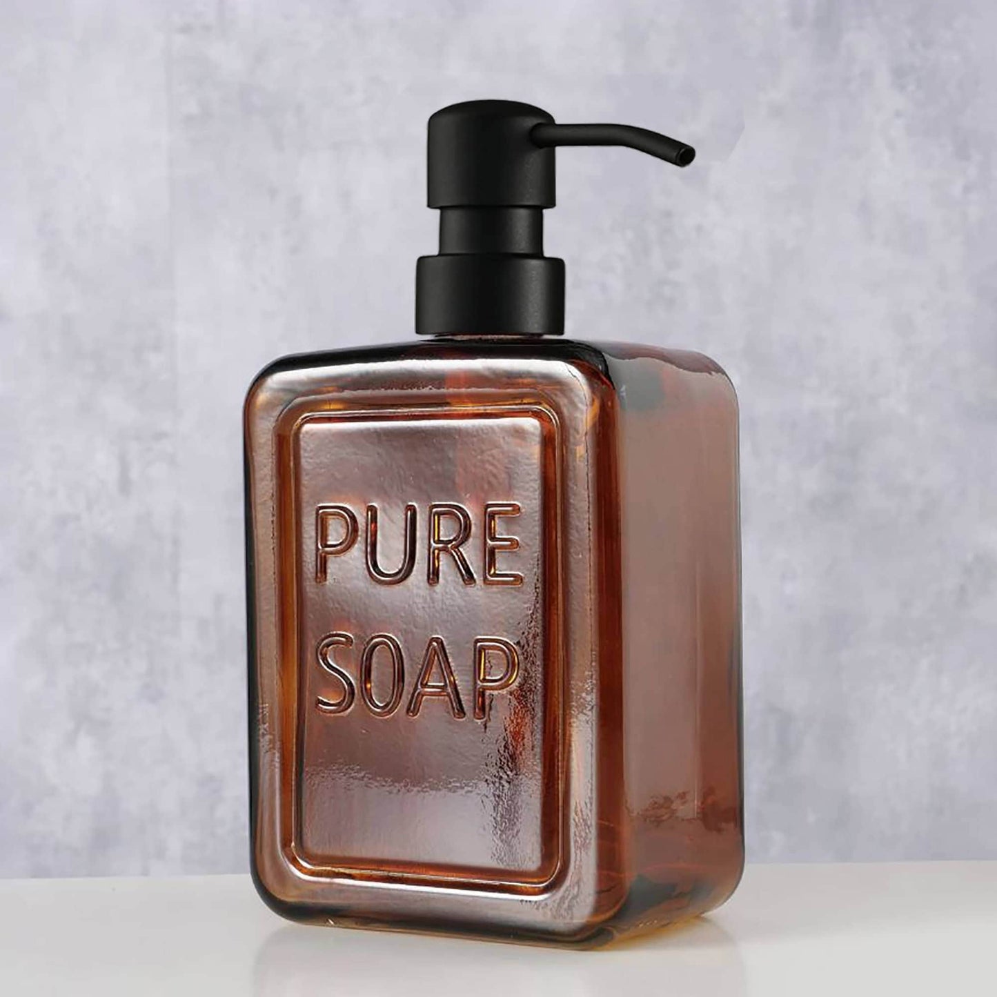 vintage Glass Soap Dispenser PURE SOAP 18 FL OZ - 18 Fl Oz