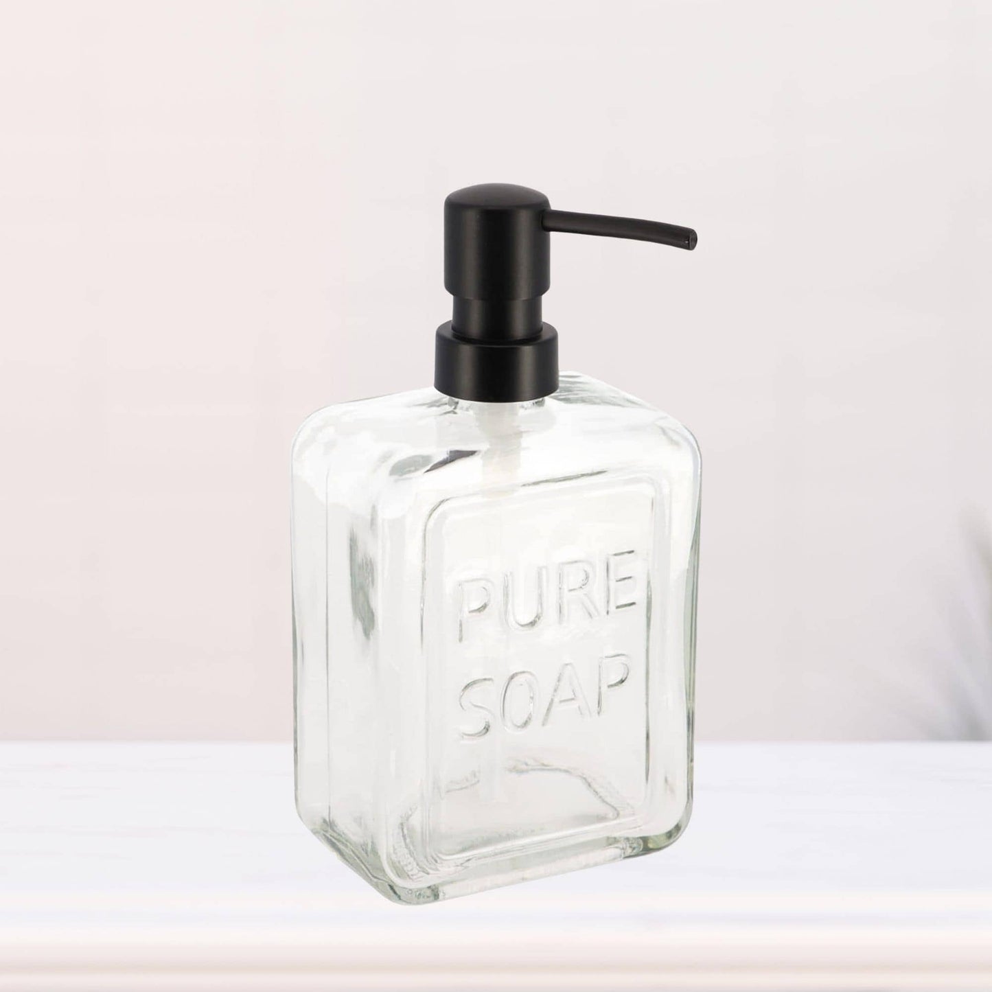 vintage Glass Soap Dispenser PURE SOAP 18 FL OZ - 18 Fl Oz