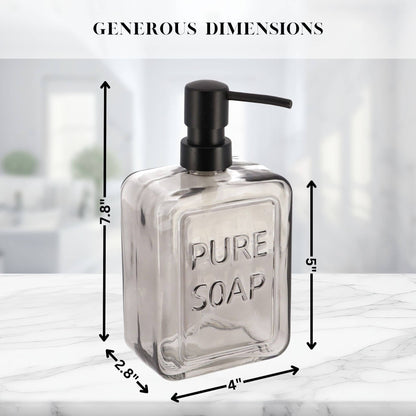 vintage Glass Soap Dispenser PURE SOAP 18 FL OZ - 18 Fl Oz