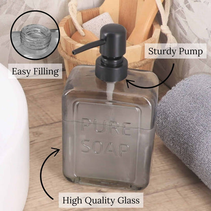 vintage Glass Soap Dispenser PURE SOAP 18 FL OZ - 18 Fl Oz
