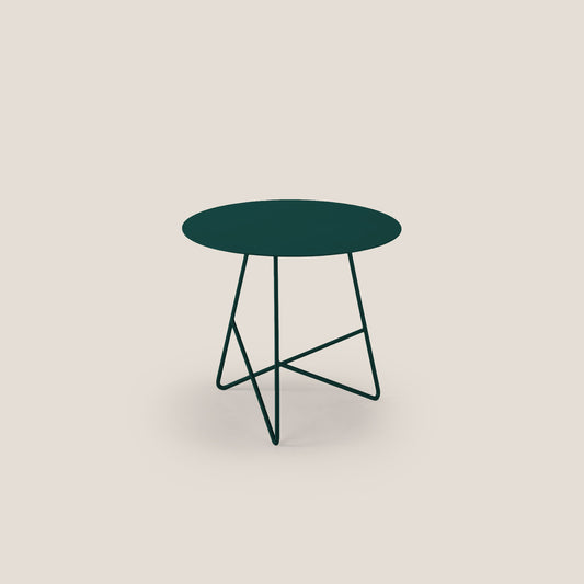 Ermione tavolino rotondo da salotto in metallo h44 zircone