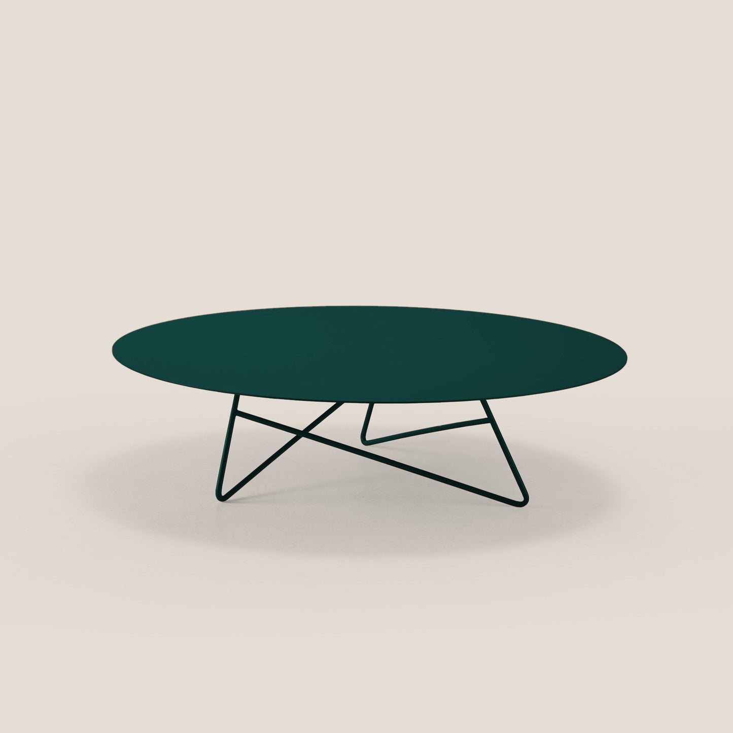 Ermione tavolino basso rotondo da salotto in metallo h25 zircone