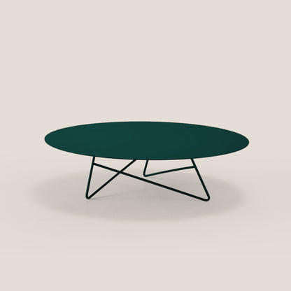 Ermione tavolino basso rotondo da salotto in metallo h25 zircone