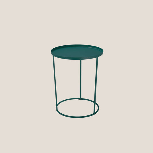 Costance tavolino rotondo con vassoio da salotto in metallo zircone